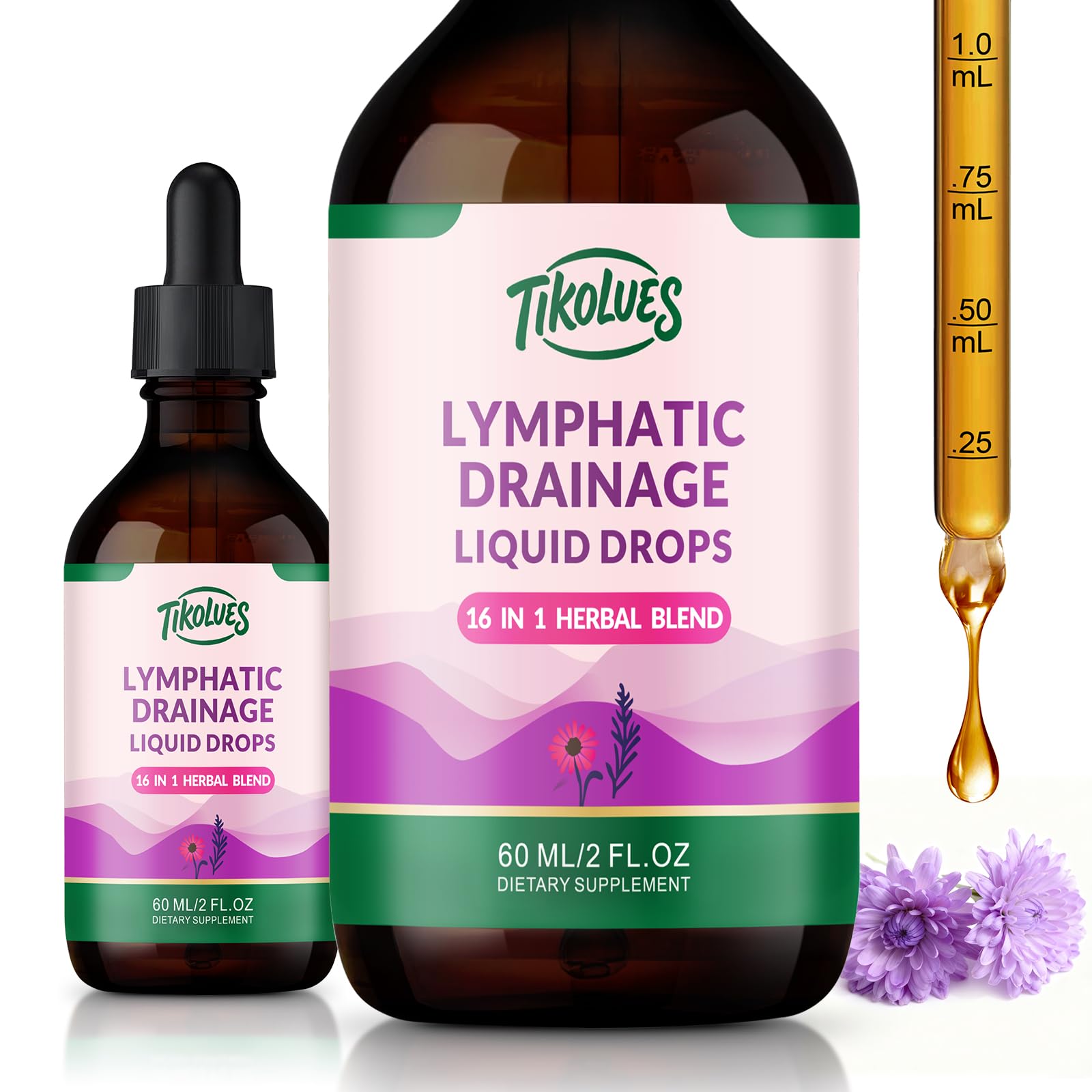 TIKOLUES ingredients close-up highlights echinacea and elderberry.