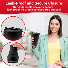Tilcore shaker with leak proof lid preventing spills during workouts.