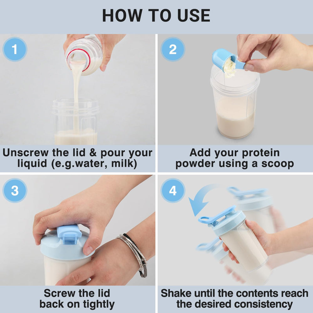 Tilcore 12 oz shaker showcases built-in handle for easy grip.