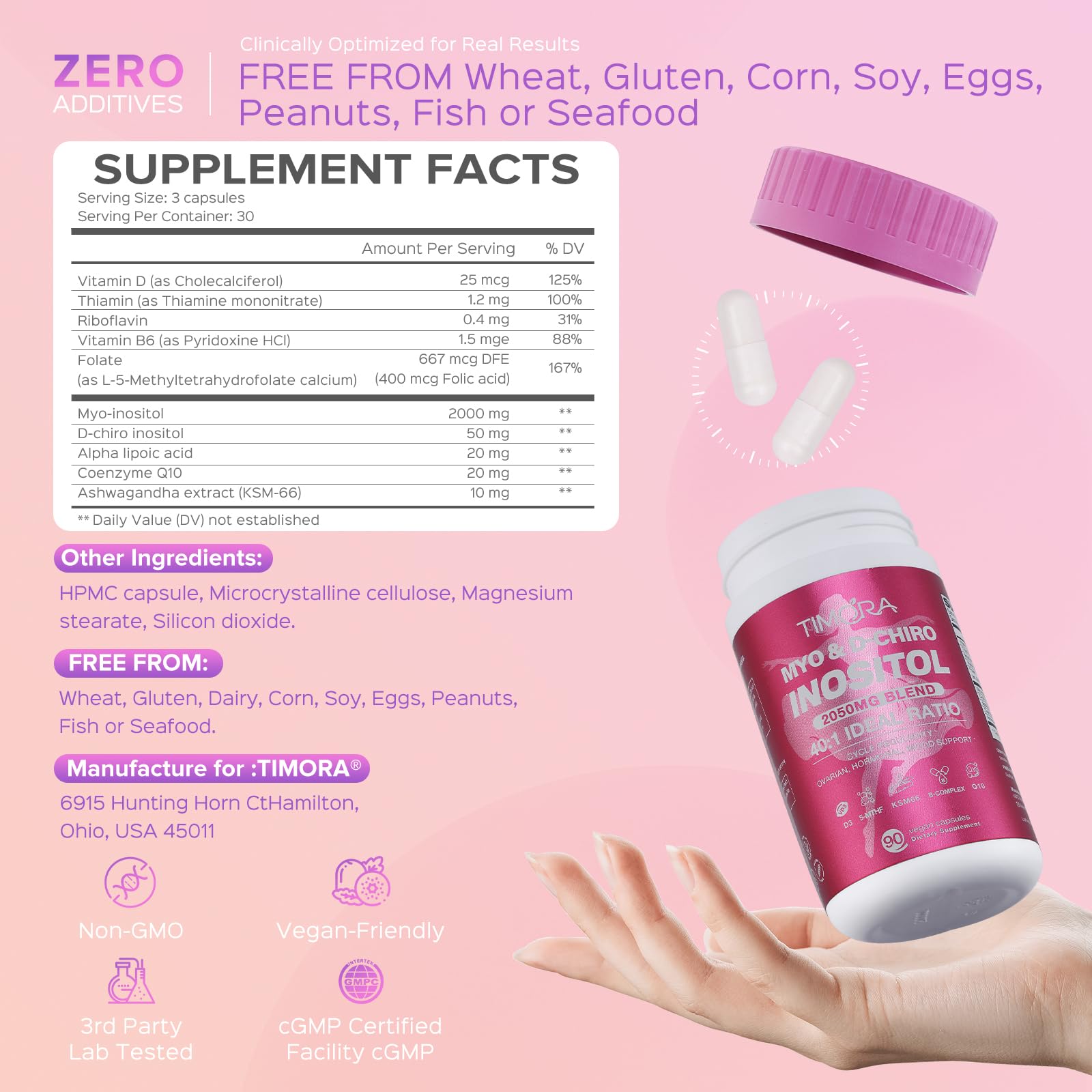 TIMORA 10-in-1 formulation group shot emphasizing comprehensive wellness for hormonal health