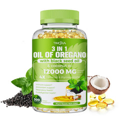 TIMORA 40:1 oregano softgels bottle showcases potent daily wellness.