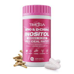 TIMORA premium myo-d-chiro inositol bottle close-up for hormonal balance
