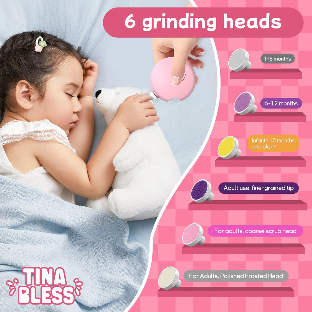 Tinabless electric nail file for all ages, safe and gentle.