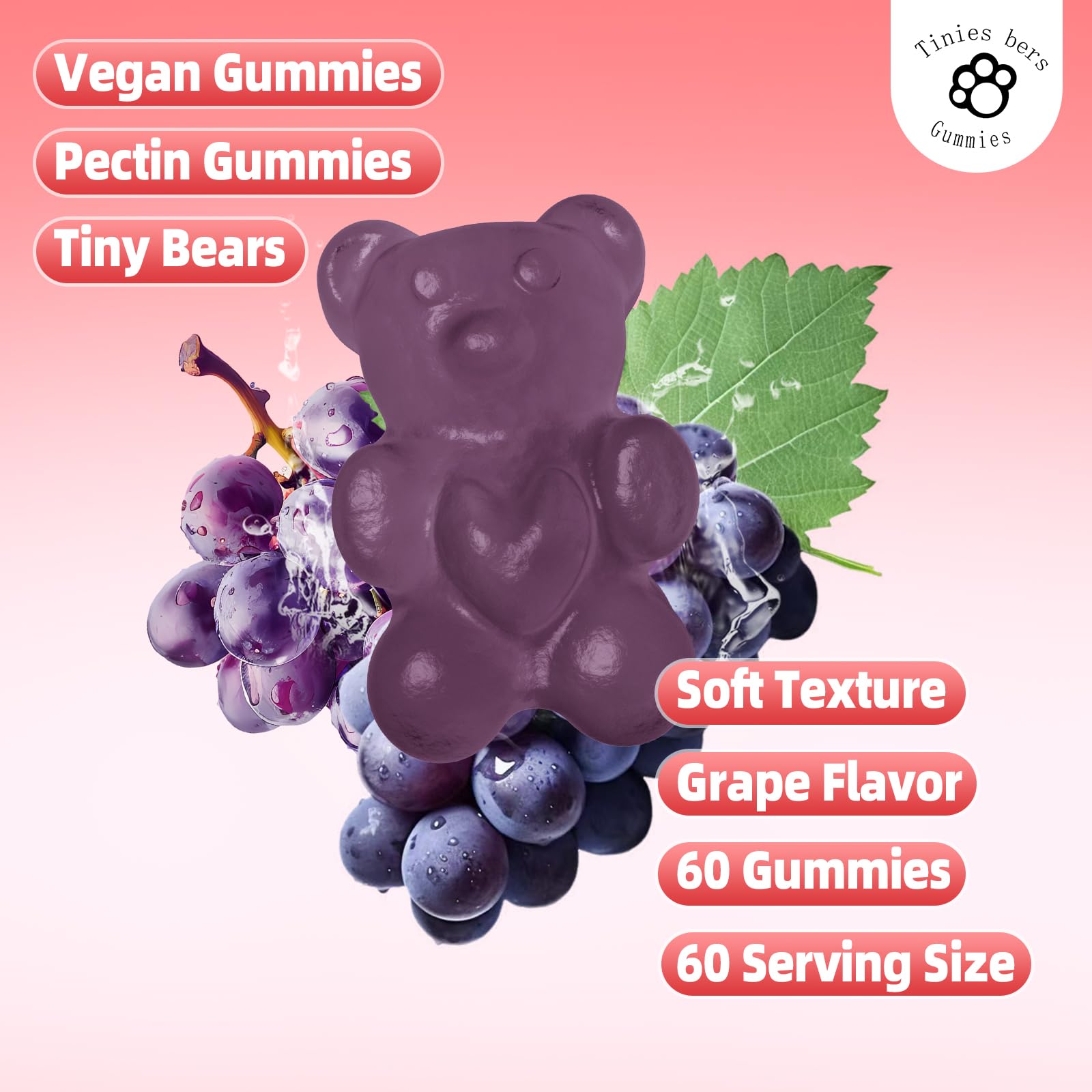 Tinies bers energy-boost gummies with vibrant grape flavor.