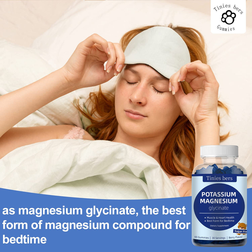 Tinies Bers Potassium Magnesium Gummies packaging highlights lab-tested quality and GMP compliance