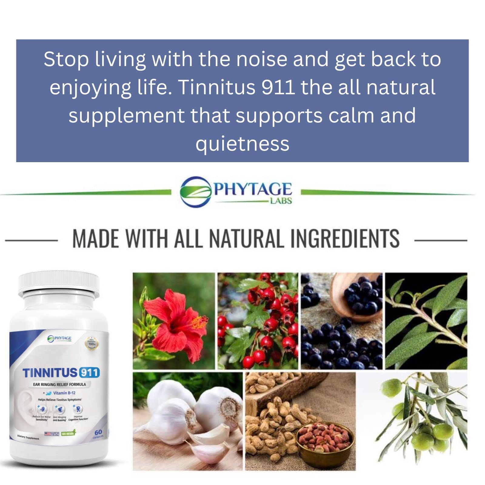 Tinnitus 911 package box highlights US-made branding.