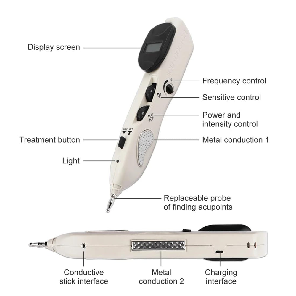 Tirisia facial-use head enables gentle facial point therapy.