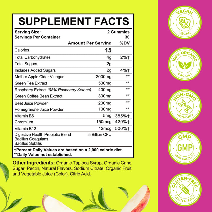 Tisestence ACV gummies bottle side view highlighting keto-friendly packaging.