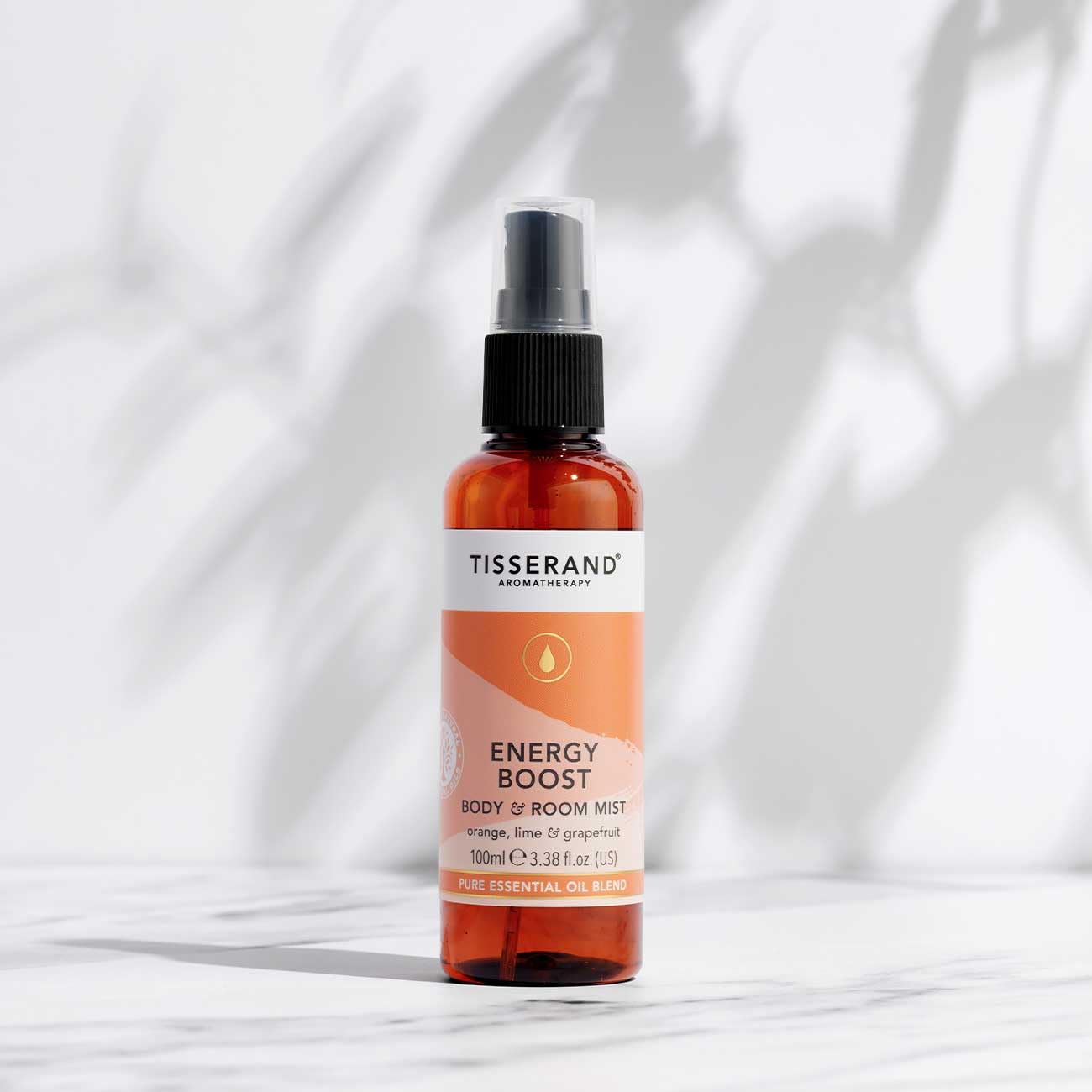 Tisserand Moodfix Mist compact packaging design in hand