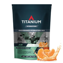 TITANIUM AIR hydration bottle pour with citrus flavor for quick refreshment.