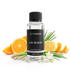TitanVex 24K Magic Diffuser Oil bottle—hotel-inspired fragrance for elegant home ambiance.