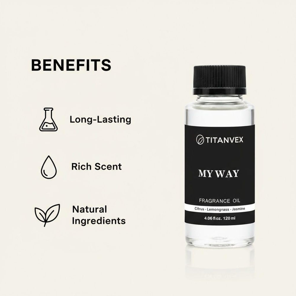 TitanVex My Way diffuser oil in a room with an elegant diffuser setup
