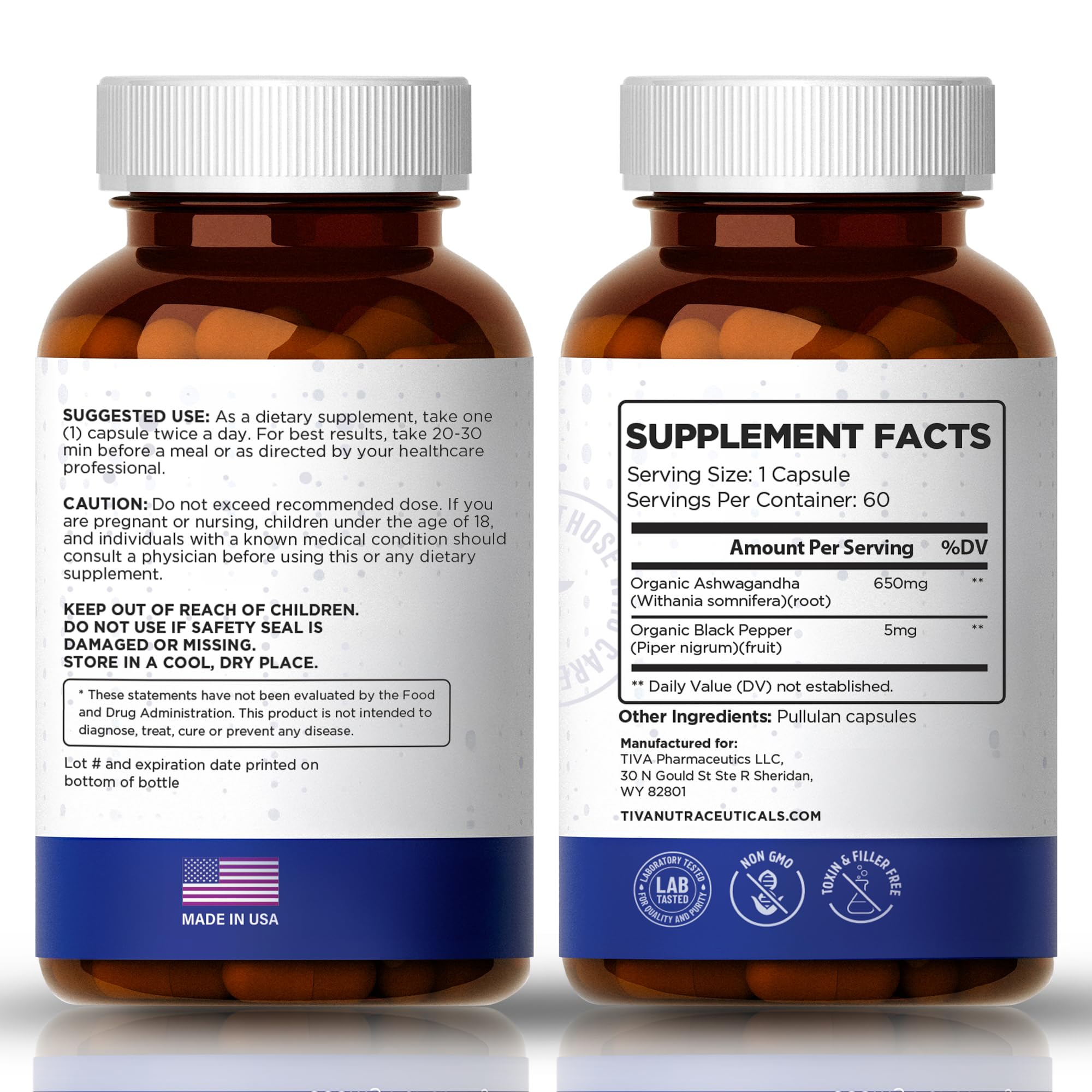 TIVA Ashwagandha capsules on table for daily ritual