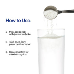 TIVAGENICS creatine powder dissolving in water for quick hydration