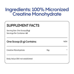 TIVAGENICS micronized creatine powder scoop for precise 5 g serving