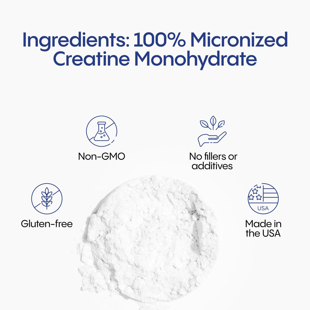 TIVAGENICS pure creatine powder unflavored label highlighting purity