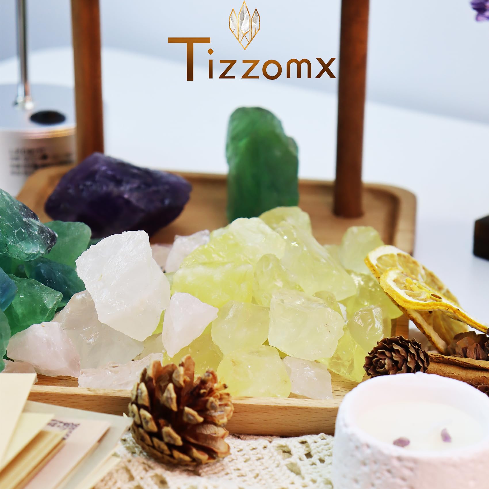Tizzomx Tiger's Eye home decor rock adds natural ambiance.