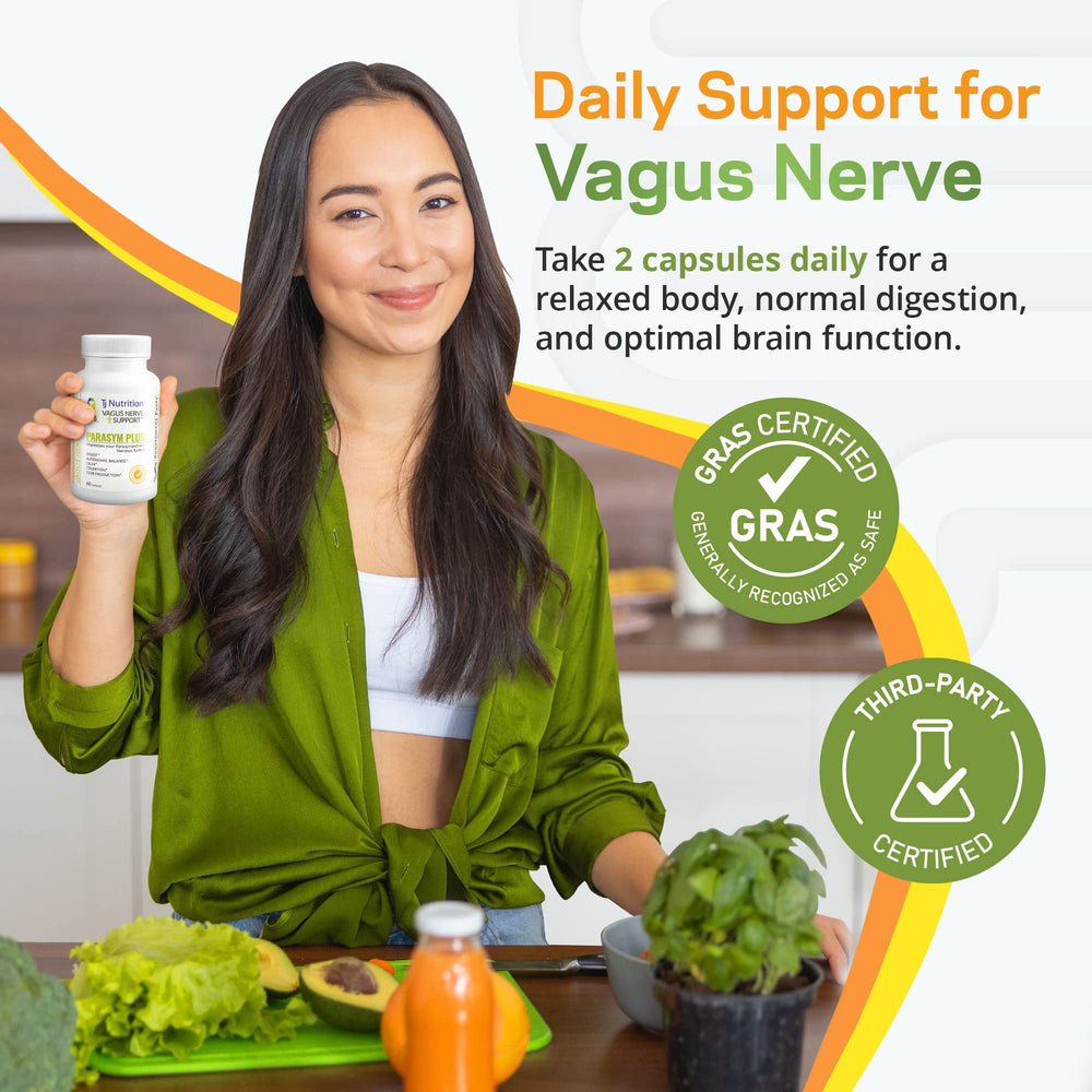 Parasym Plus label detail emphasizes patented formula and ingredient clarity.