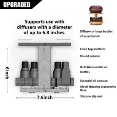 TJ.MOREE Bamboo Diffuser Holder Carousel rotary tray for quick scent changes.