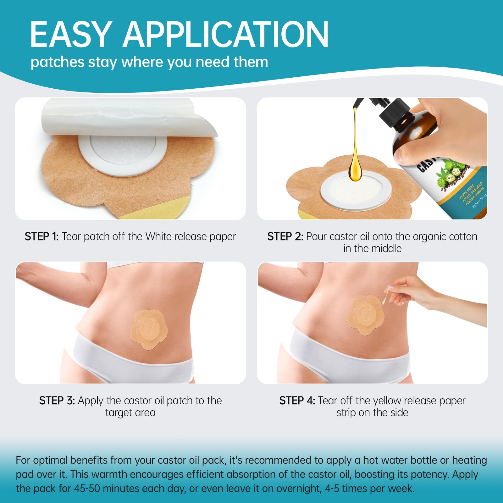 TJJSNA Daily-care castor oil packs for convenient home routines.