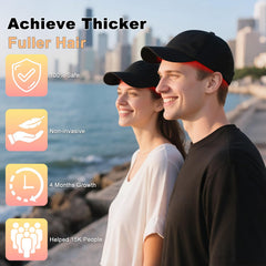 Tkcsoi red light therapy cap on head emitting 650nm light for scalp care.
