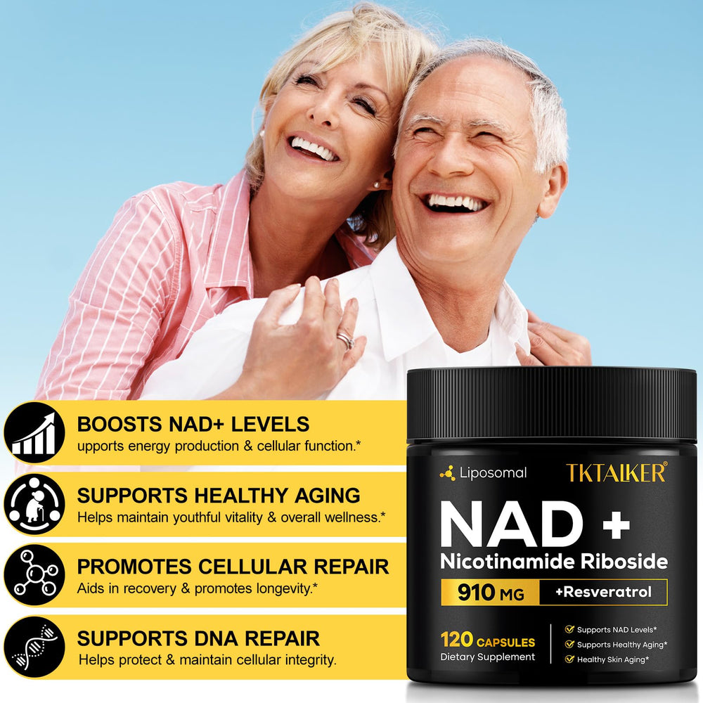 TKTALKER NAD supplement close-up of capsules for easy absorption and daily use.
