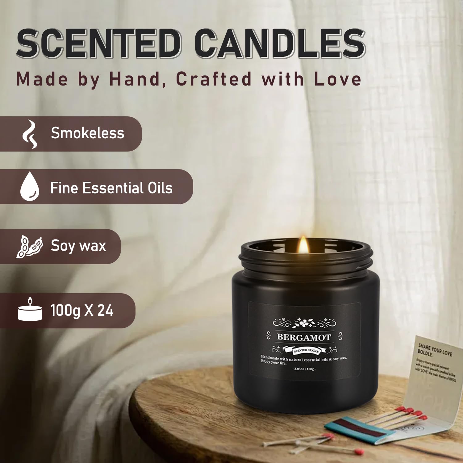 TLNFHRPI 12-fragrance collection highlight, including peppermint, lavender, rose, vanilla to suit moods.