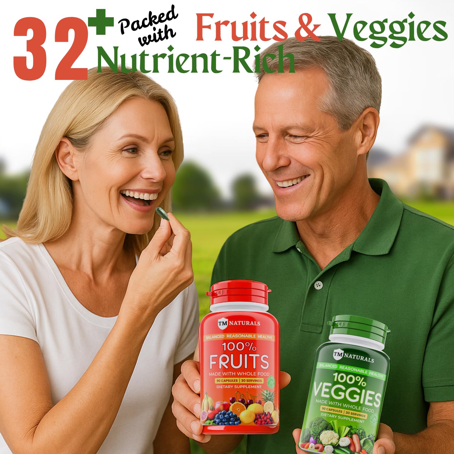 TM NATURALS vegan formula graphic highlights plant based ingredients