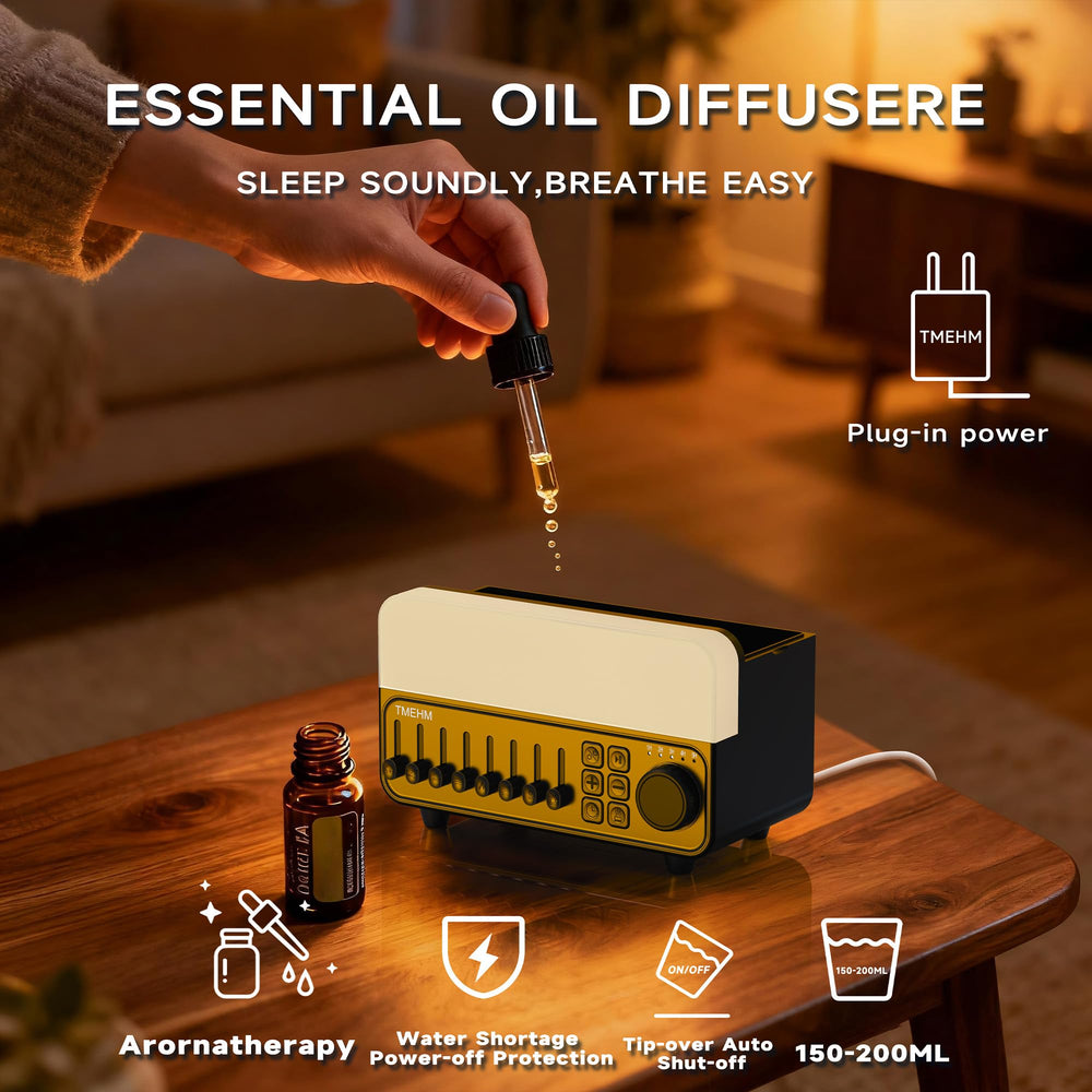 TMEHM diffuser mist emission shows gentle aromatherapy in action