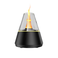 TMEHM essential oil diffuser with candle flame front creates cozy ambience.