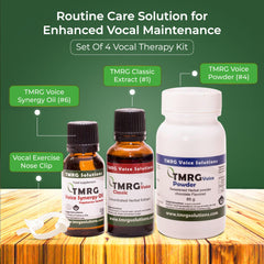 TMRG Herbal Powder cocoa-flavored blend for a delicious, drinkable vocal supplement.