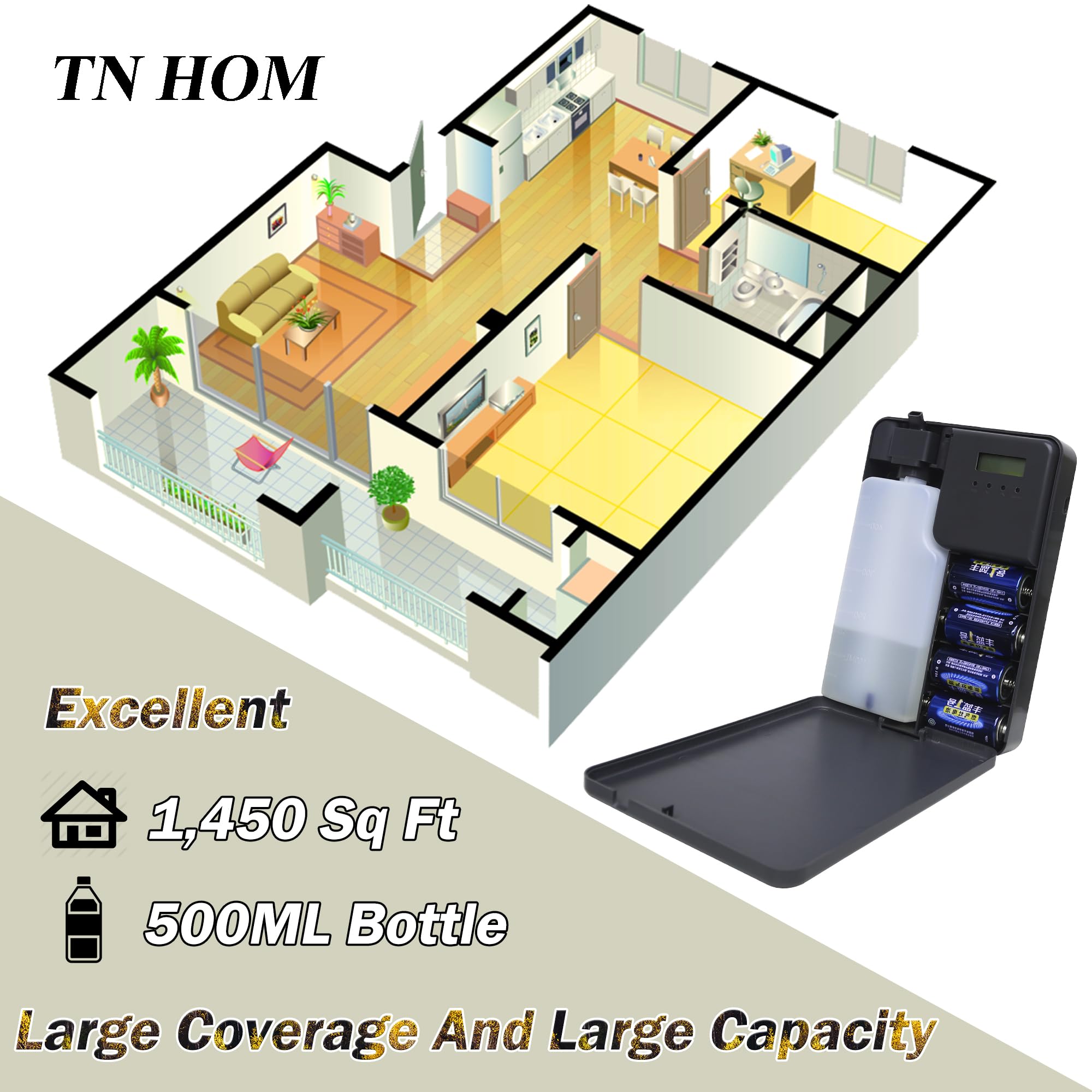 TN HOM diffuser app control illustrating seamless Bluetooth setup for precise timing.