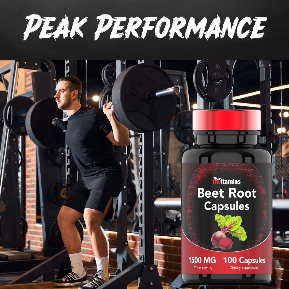 TNVitamins Beet Root Capsules label confirms gluten-free ingredients.