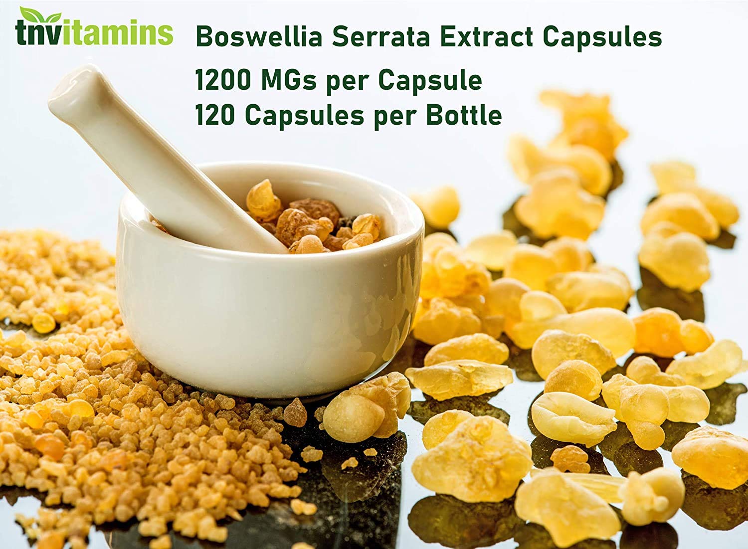 tnvitamins Boswellia capsules shown beside a running shoe suggesting everyday activity