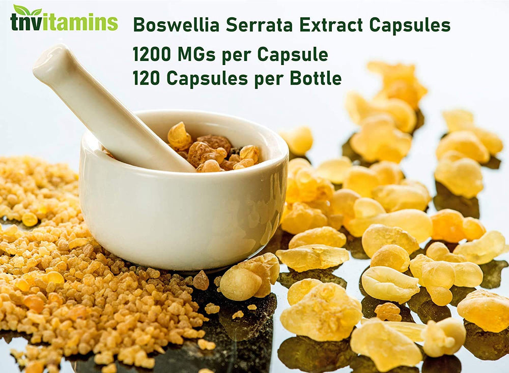 tnvitamins Boswellia capsules shown beside a running shoe suggesting everyday activity