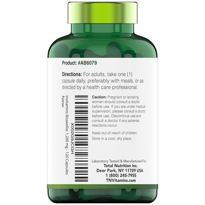 tnvitamins Boswellia packaging side view emphasizes premium design and clarity