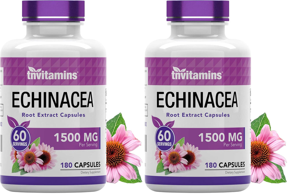 tnvitamins Echinacea bottle front view highlighting daily wellness support.