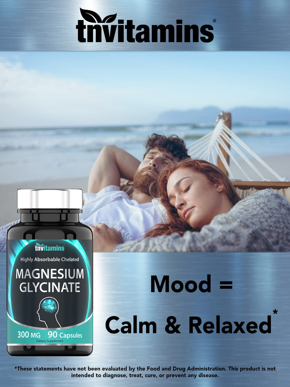 tnvitamins magnesium glycinate gluten-free label clean ingredient promise.