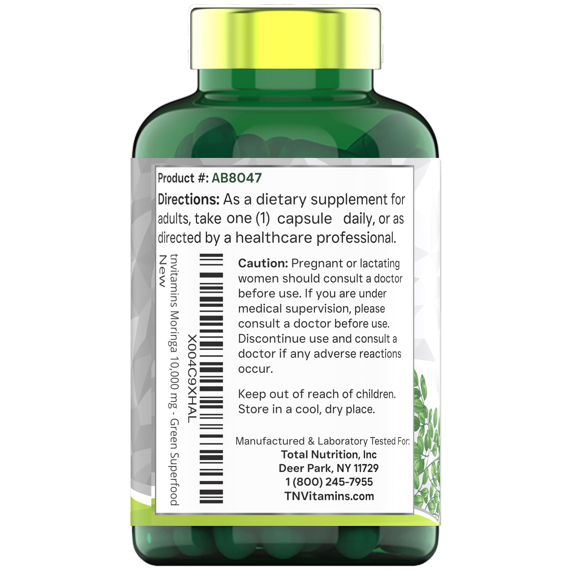 tnvitamins Moringa Capsules product trio showcases quality packaging