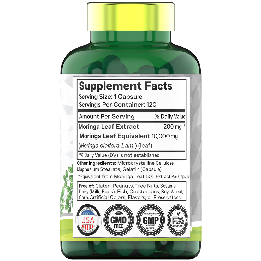 tnvitamins Moringa Capsules being poured for an easy daily-use routine