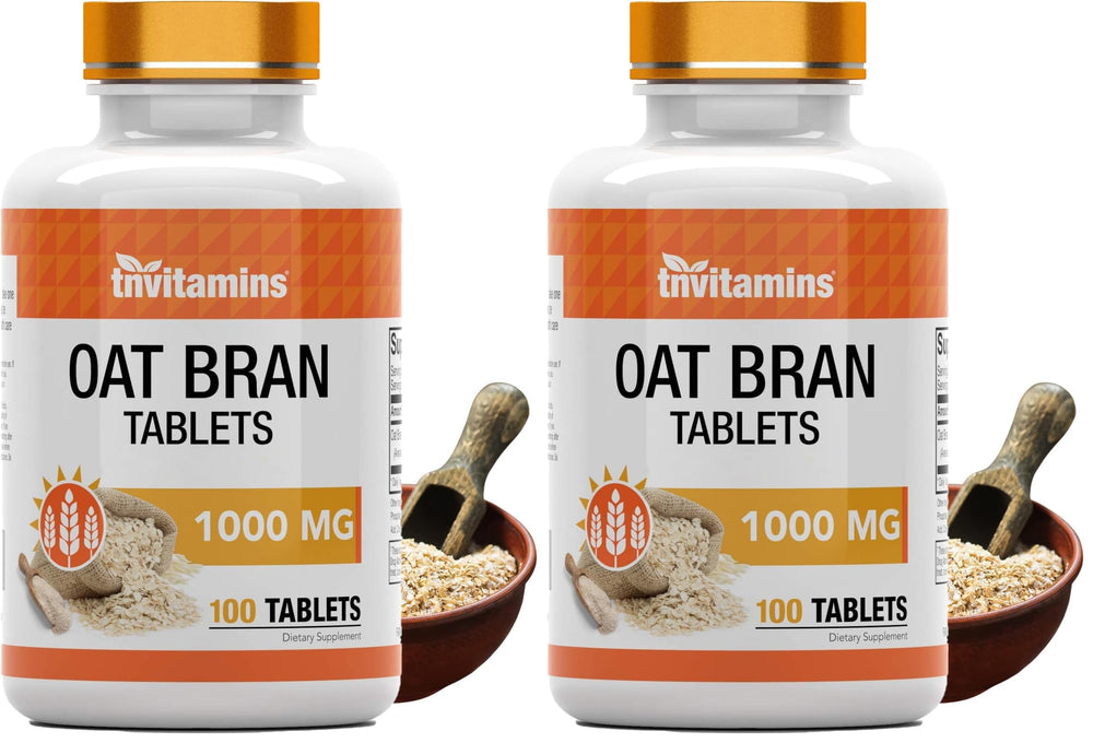 tnvitamins Oat Bran Tablets bottle for convenient daily digestive support