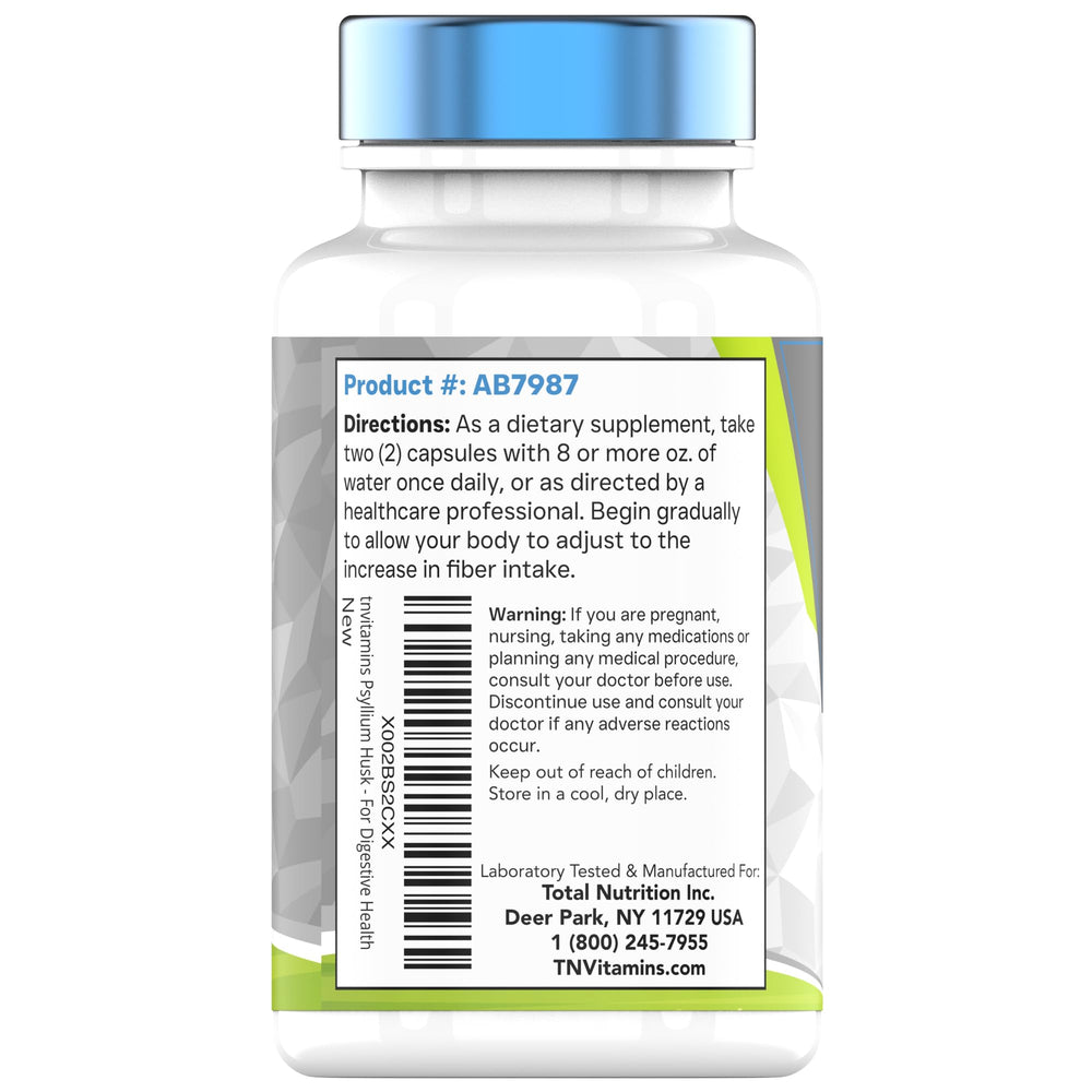 TNVitamins Psyllium Husk Capsules high-strength fiber visual