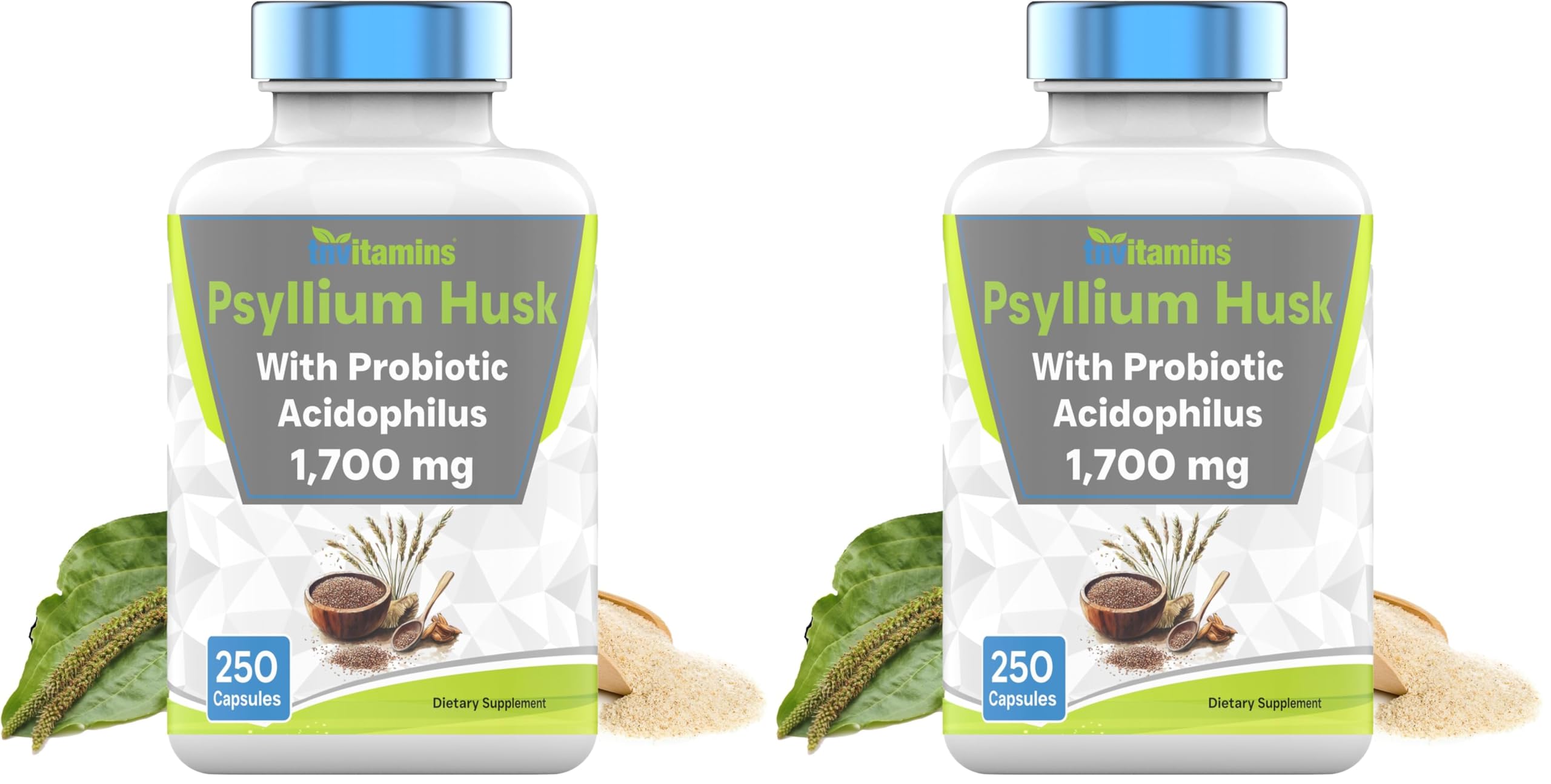 tnvitamins psyllium husk capsules bottle for fiber support and digestion.
