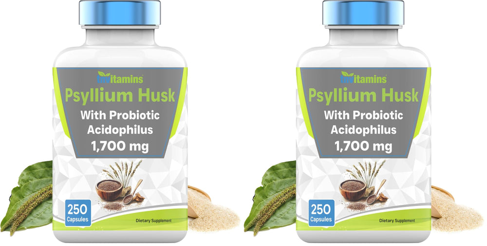 tnvitamins psyllium husk capsules bottle for fiber support and digestion.