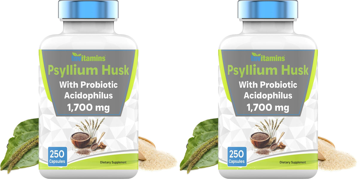 tnvitamins psyllium husk capsules bottle for fiber support and digestion.