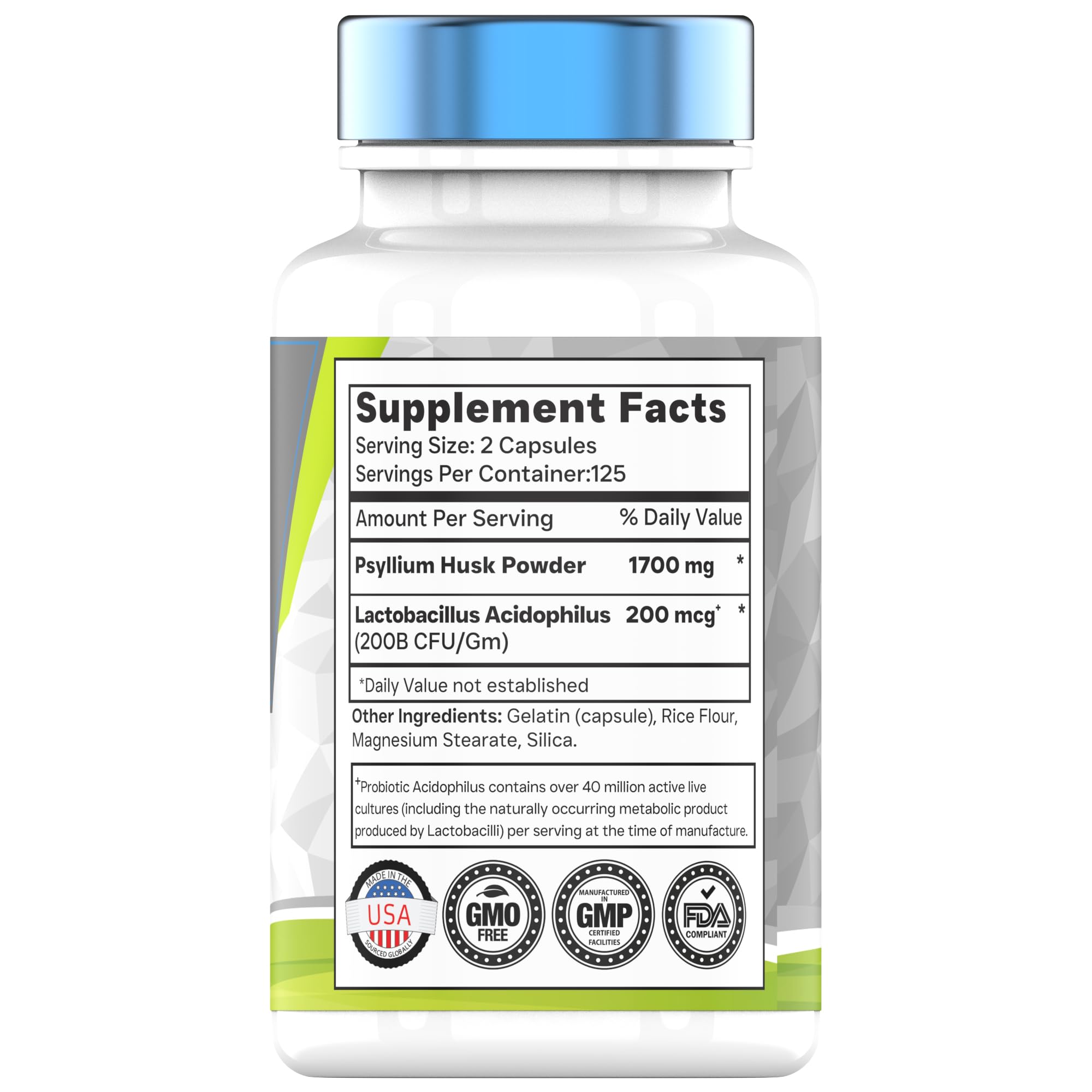 tnvitamins psyllium husk capsules pouring shows easy, daily fiber intake.