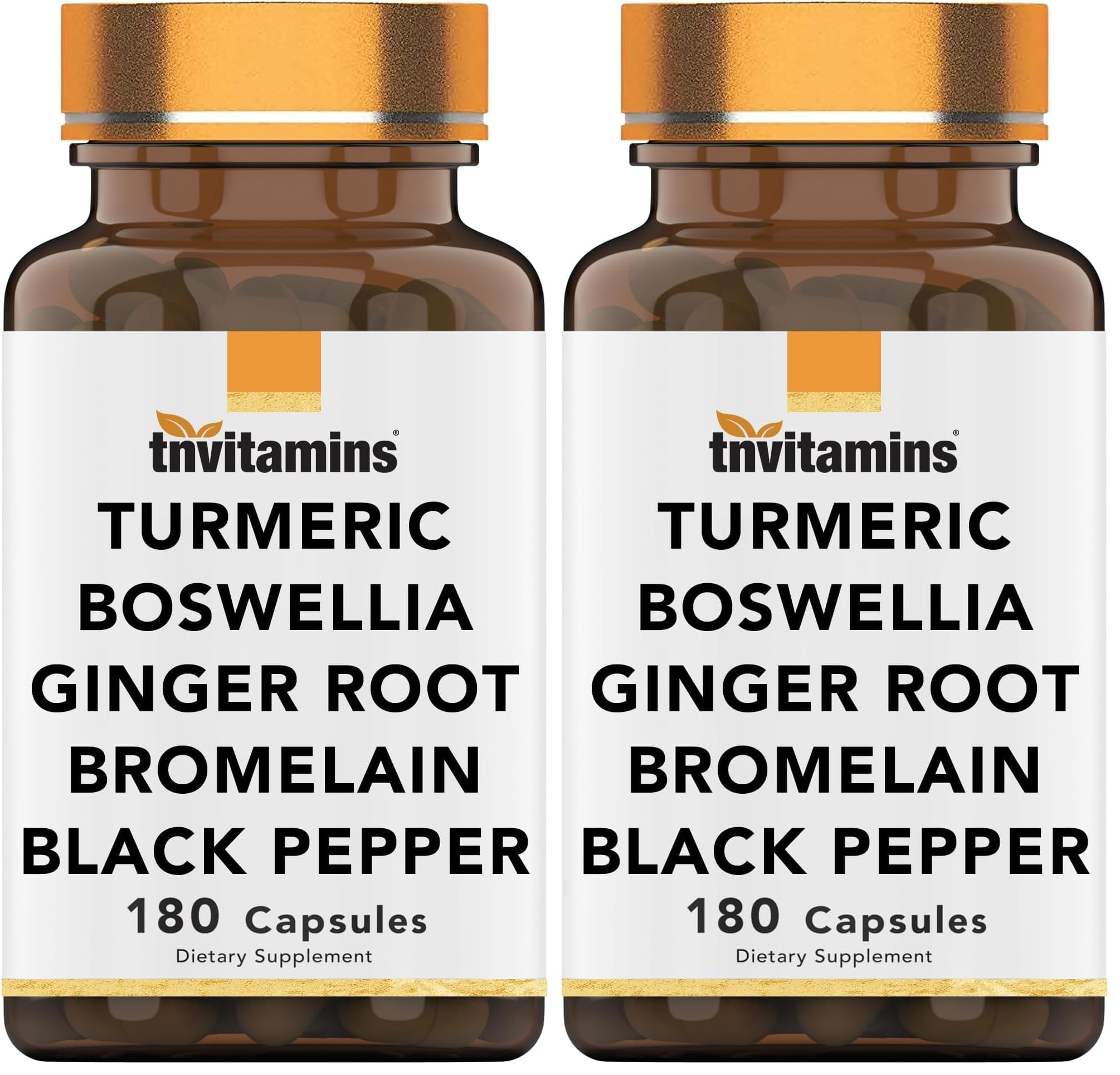 tnvitamins Turmeric & Boswellia Complex bottle front showing joint support
