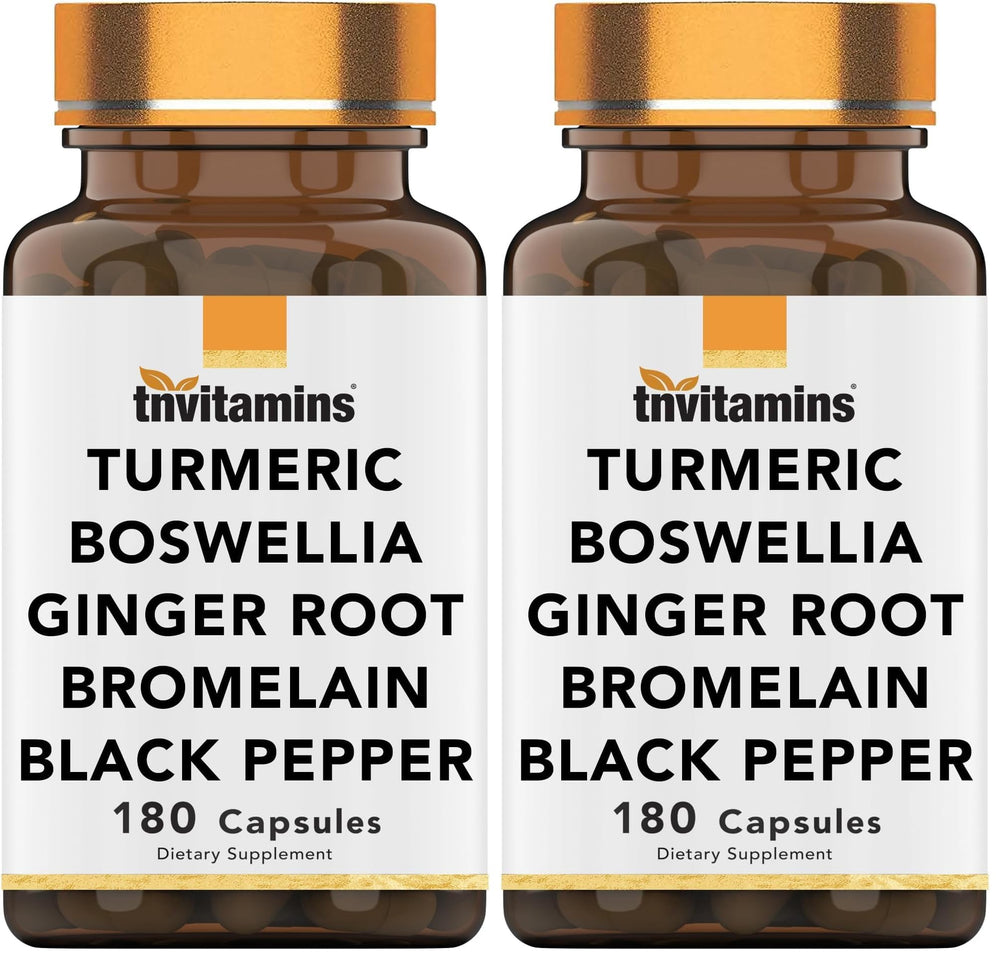 tnvitamins Turmeric & Boswellia Complex bottle front showing joint support