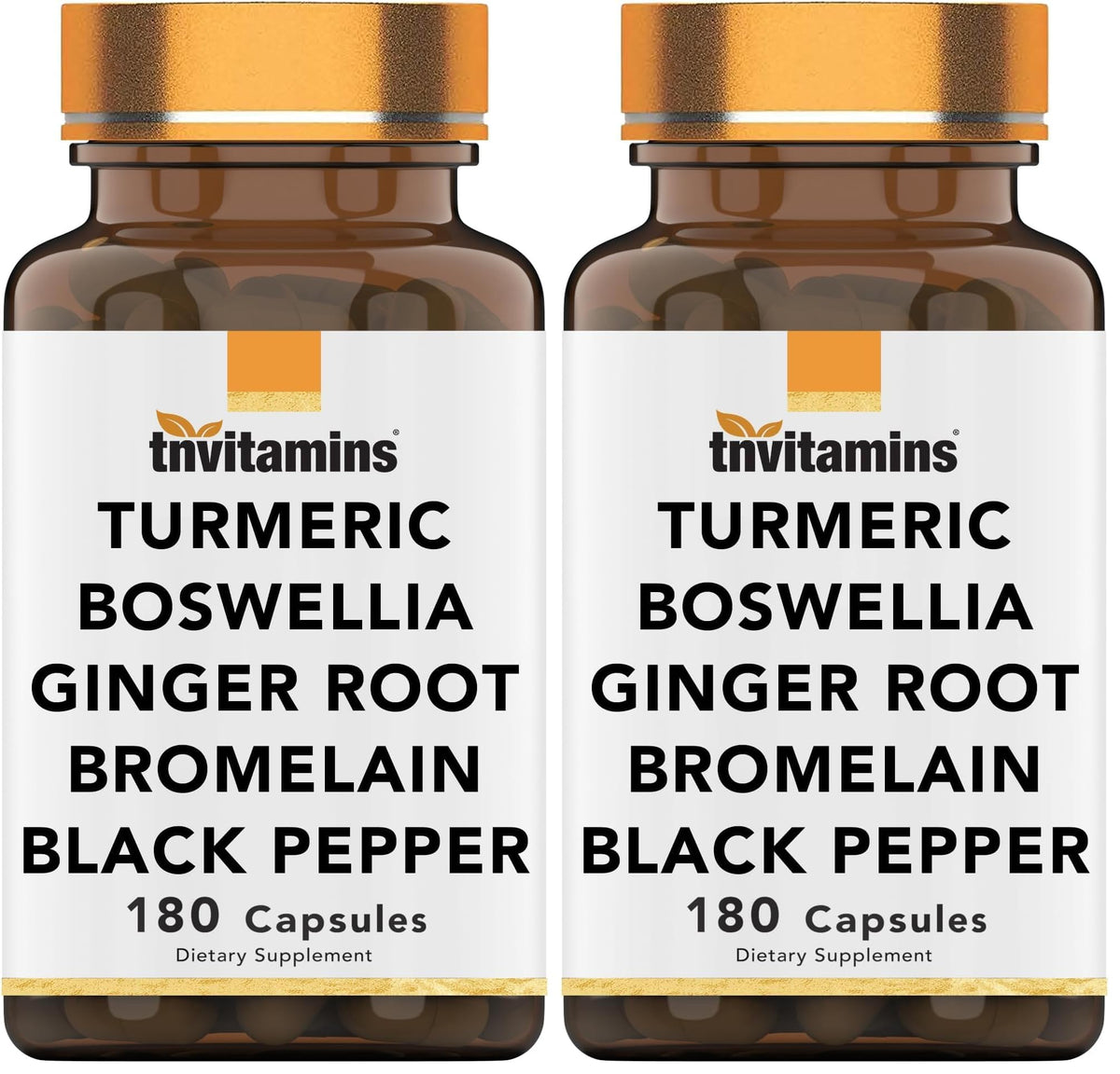 tnvitamins Turmeric & Boswellia Complex bottle front showing joint support