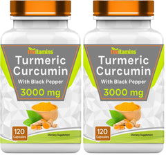 tnvitamins Turmeric Curcumin bottle with black pepper for daily wellness.